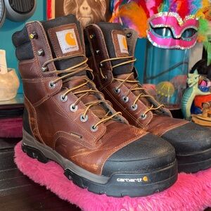 CARHARTT Men’s Leather Heavy Duty Work Hiking Boot size 10.5. Some scuffs to l